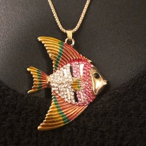 Blingy, Colorful Tropical Fish Pendant & Necklace